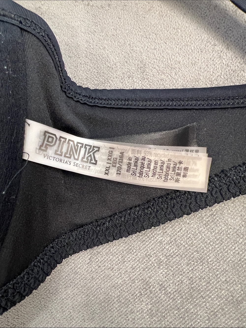 PINK Victoria's Secret Black Textured Bikini Top - Picture 9 of 12
